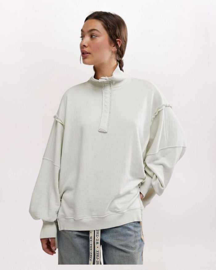 CAMDEN HENLEY SWEATSHIRT - GREY OPAL