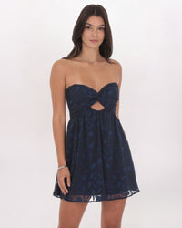 FLORAL STRAPLESS BABYDOLL DRESS