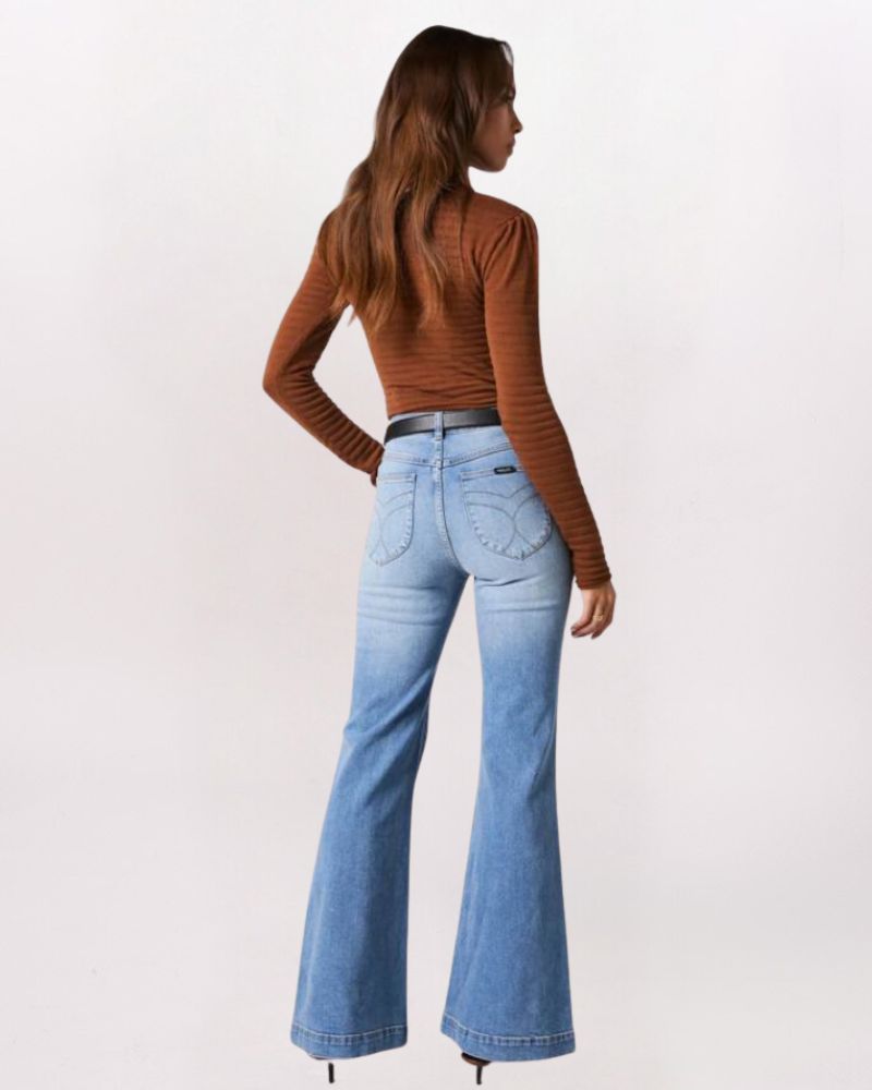 EAST COAST FLARE KATE DENIM, MID VINTAGE BLUE