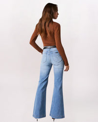 EAST COAST FLARE KATE DENIM, MID VINTAGE BLUE