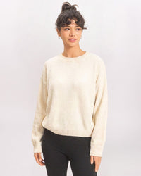 LS OVERSIZED CREW SWTR, CREAM