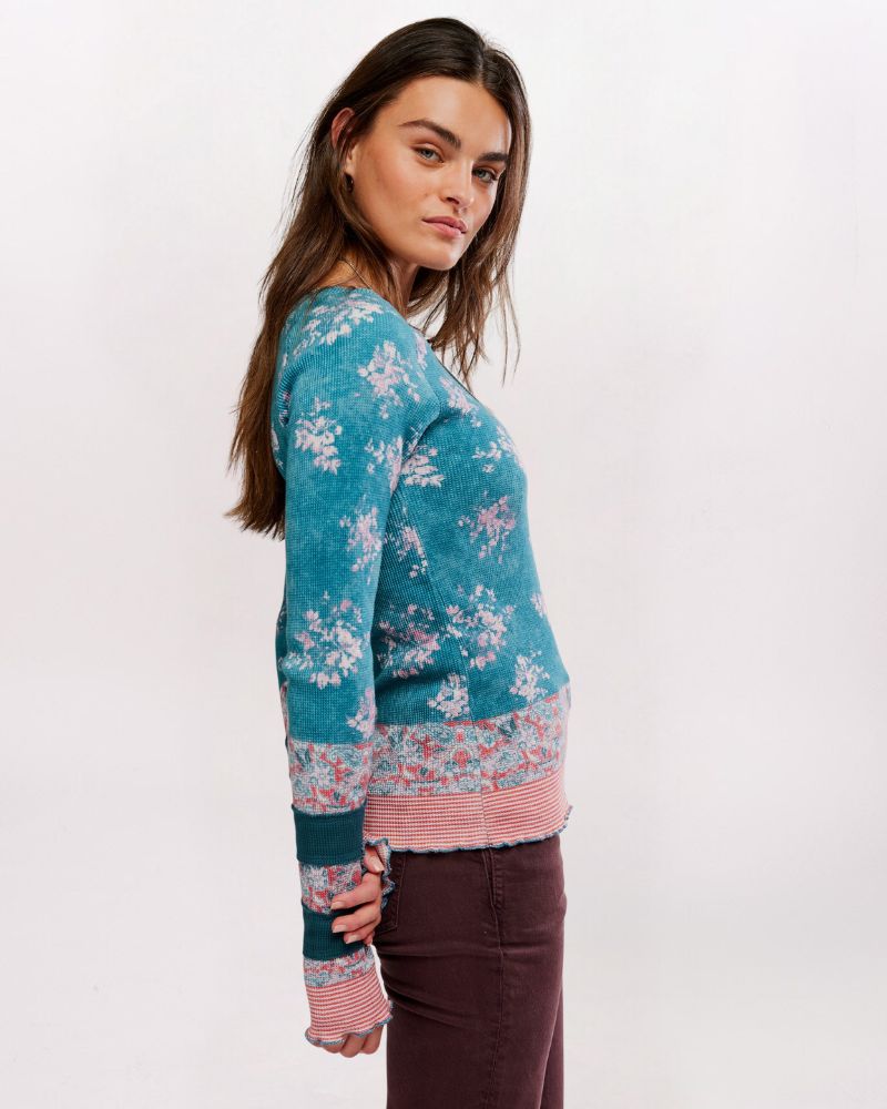 EASY DOES IT PRINTED TOP, LAGOON