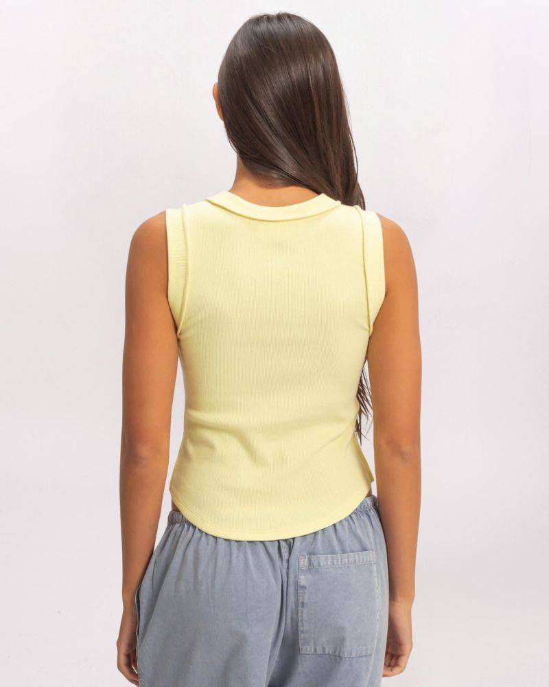 SEAM DETAIL RIB TANK, PALE YELLOW
