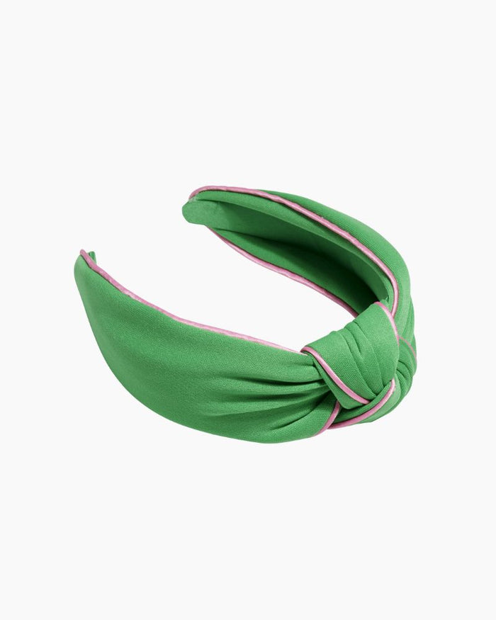 PIPED KNOTTED HEADBAND - GREEN