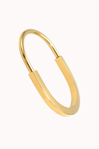 LOCK BANGLE - 18K GOLD PLATED STAINLESS STEEL