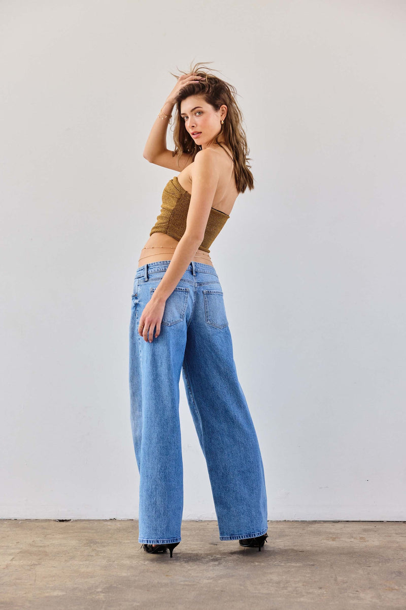 LOW RISE WIDE BAGGY DENIM