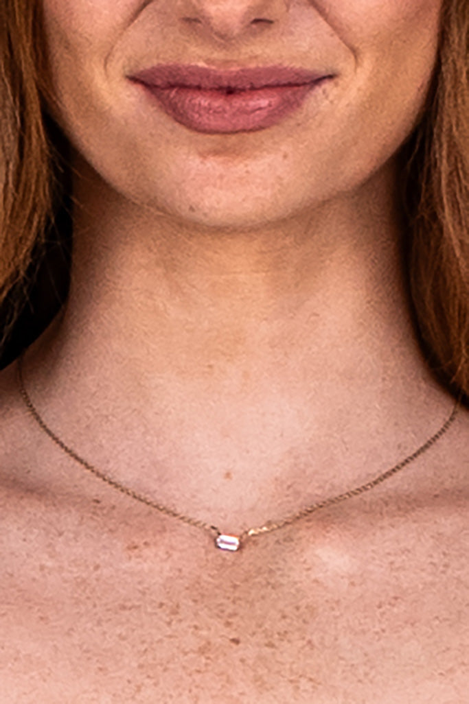 DAINTY CZ BAGUETTE NECKLACE