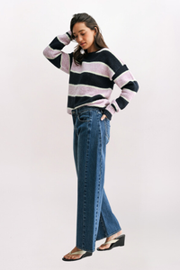 SLIGHT STRETCH BARREL JEAN, DARK