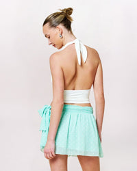 HARDWARE DETAIL HALTER TOP, IVORY