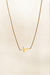 GREER SIDEWAYS CROSS NECKLACE
