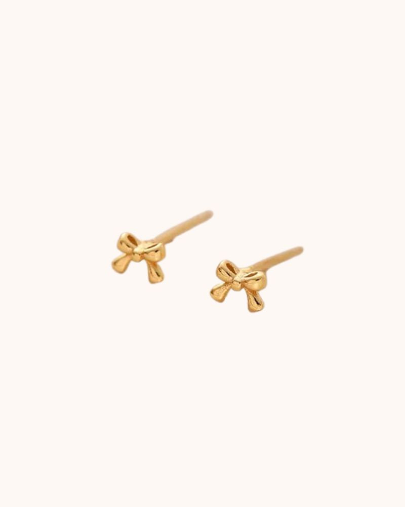 4MM DAINTY BOW STUD - GOLD PLATED S925