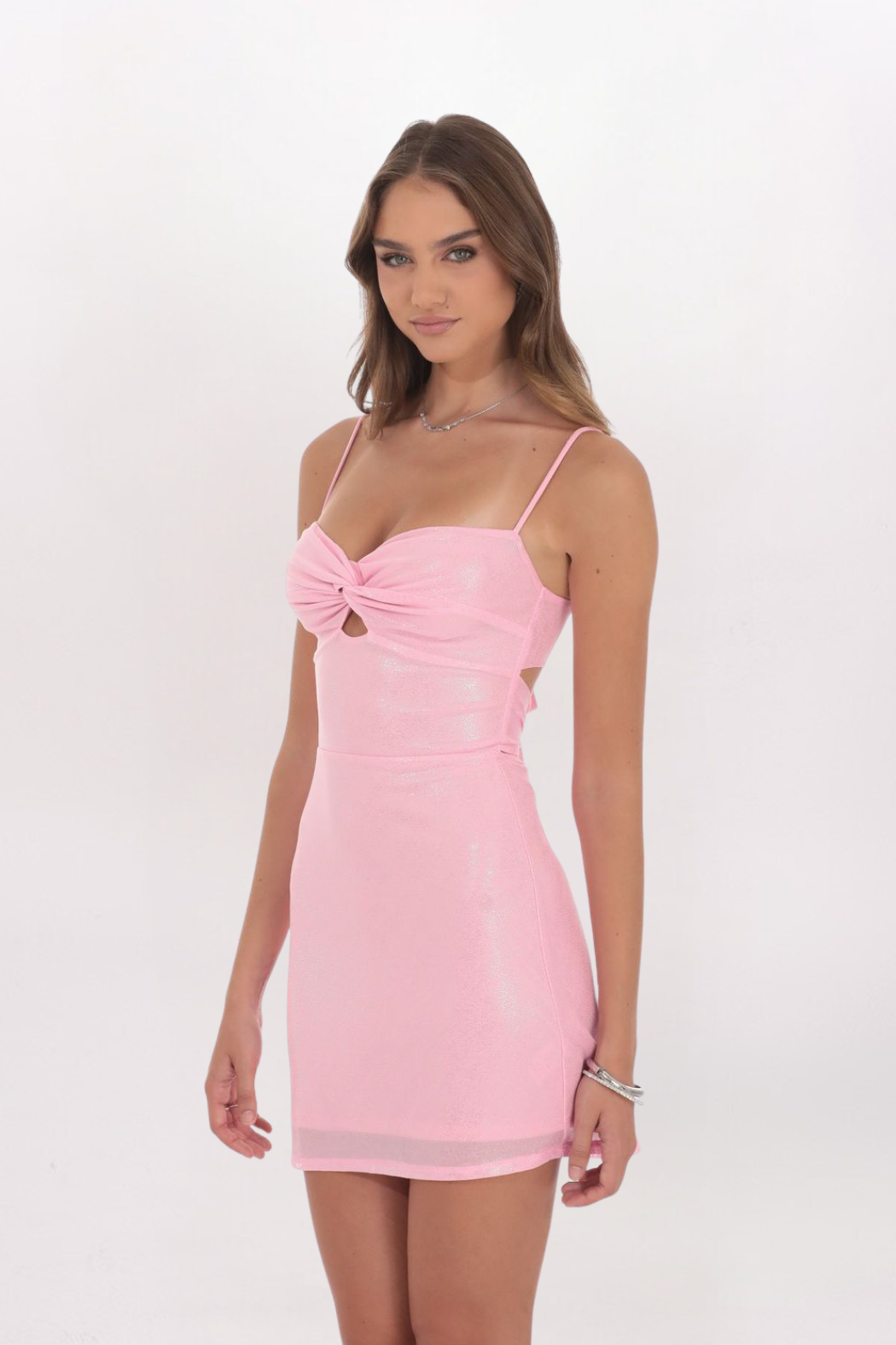 FOIL TWIST BODYCON DRESS