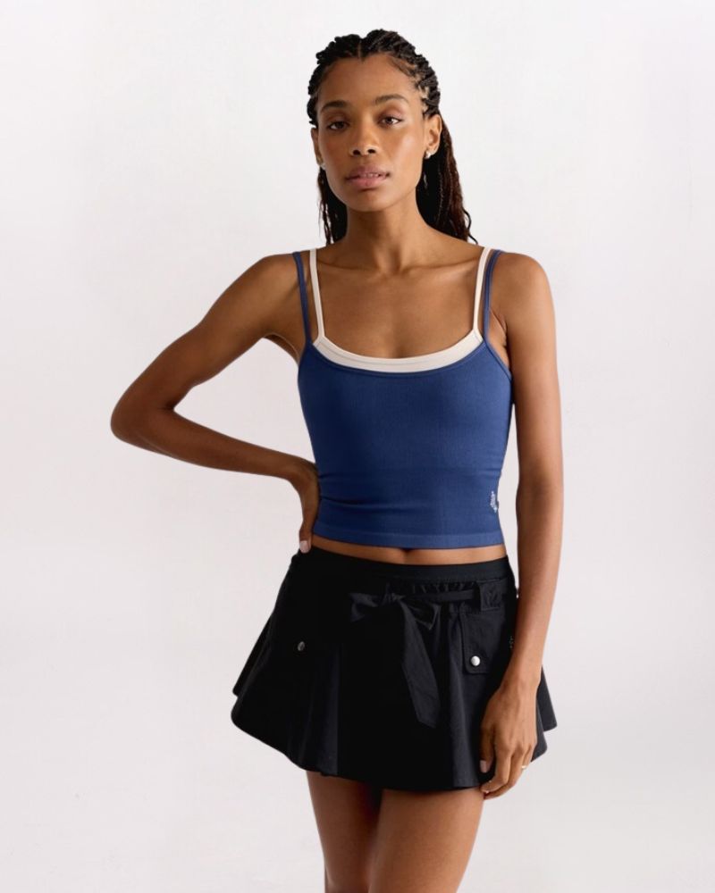 ALL CLEAR COASTLINE CAMI, NAVY/CREAM