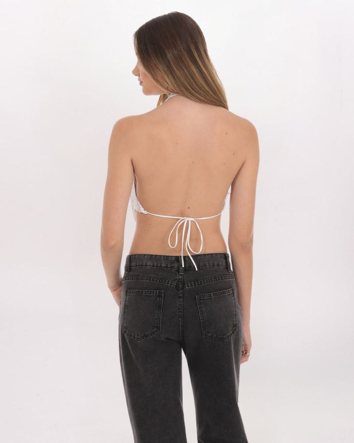 SEQUIN PLUNGE TOP