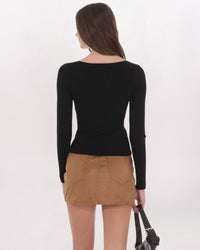 5-POCKET SUEDE MINI SKIRT