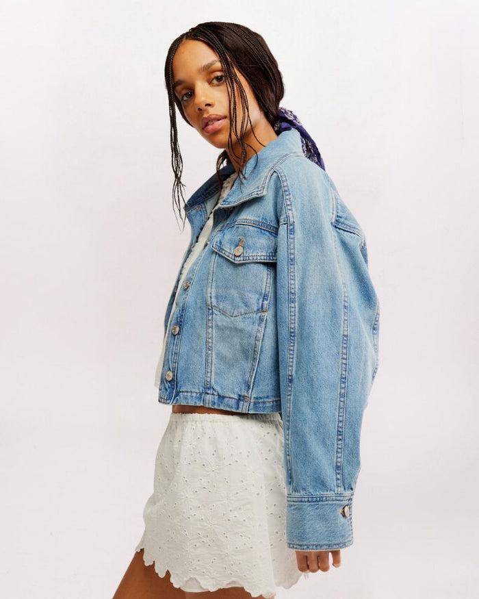 SIDE TO SIDE DENIM JACKET, RIVER WASH