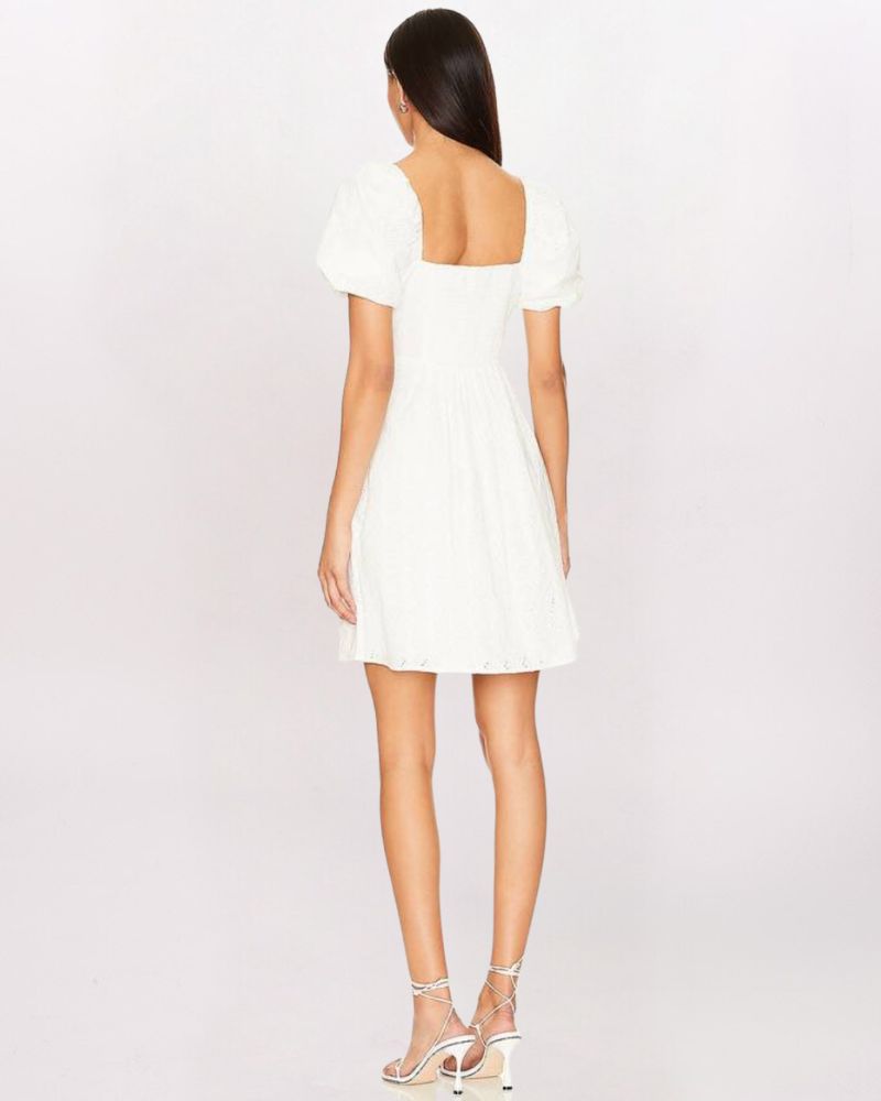SS PUFF SLV EYELET VIOLETA DRESS