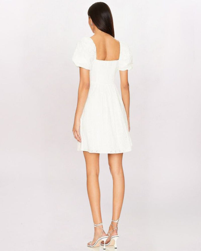 SS PUFF SLV EYELET VIOLETA DRESS