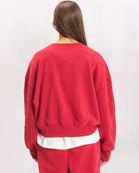 OVERSIZED SLOUCHY SWEATSHIRT, DARK RED