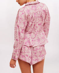 BEAUTY SLEEP PJ TOP/SHORT, BLUSHING COMBO