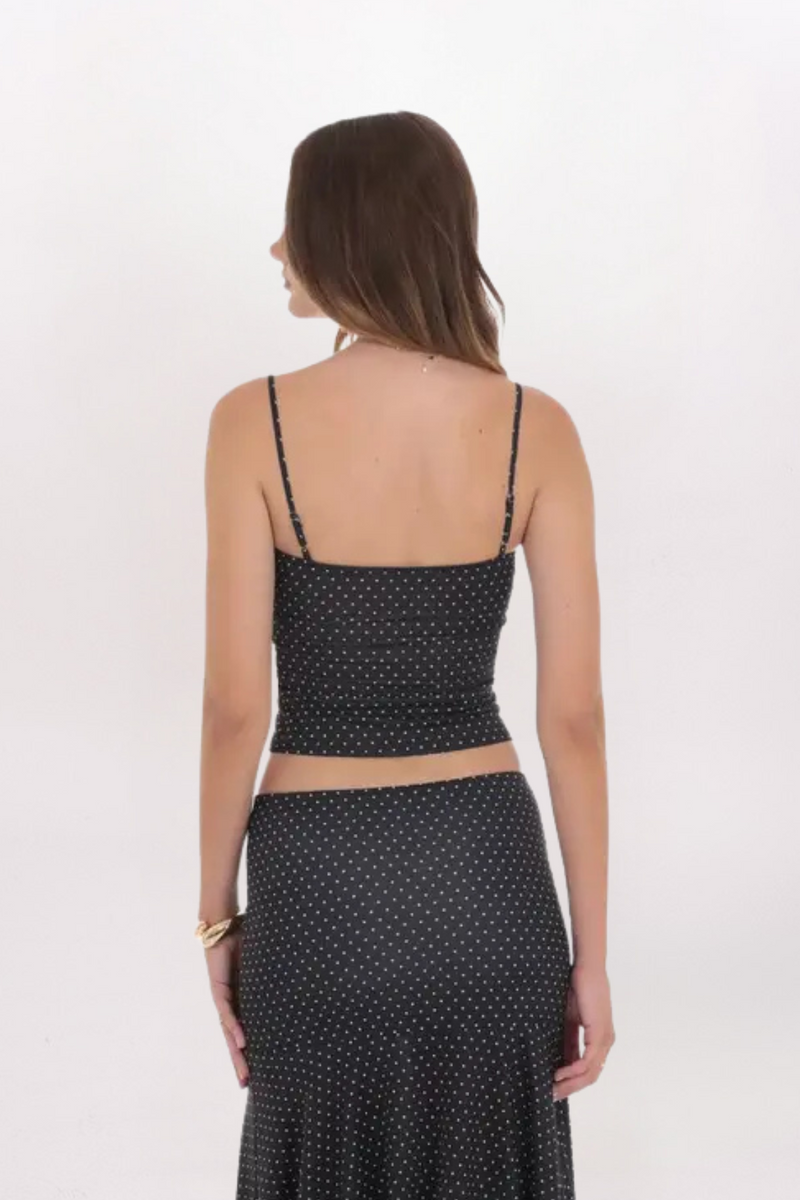 RUCHED POLKA DOT CAMI