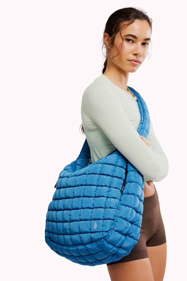 QUILTED CARRYALL BAG - DEEP TEAL