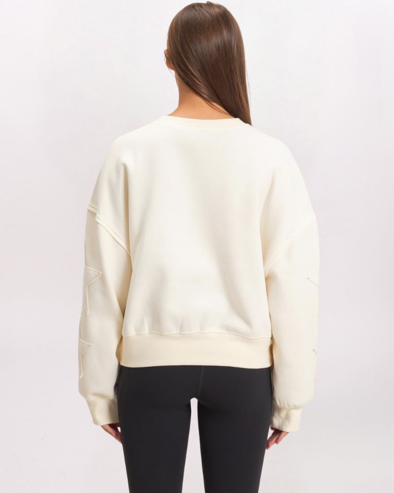 OVERSIZED SLOUCHY SWEATSHIRT, CREAM