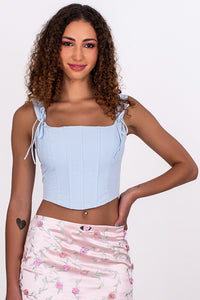 TIE STRAP POPLIN CORSET