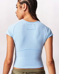 FREE PEOPLE PROTAGONIST SEAMS TEE, DREAM BLUE