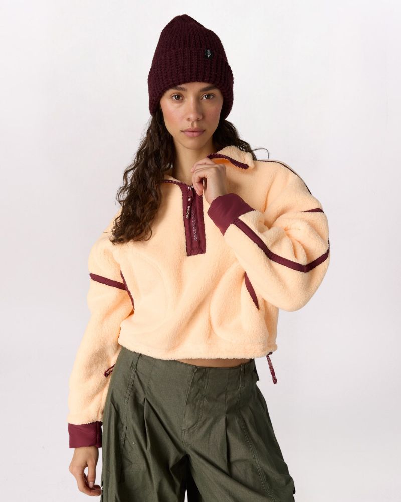 MOUNTAIN HIGH HALF ZIP JACKET, PINA COLADA/RED VELVET