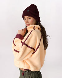 MOUNTAIN HIGH HALF ZIP JACKET, PINA COLADA/RED VELVET