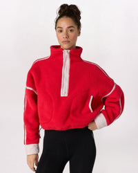 MOUNTAIN HIGH HALF ZIP JACKET, CANDY APPLE/PEARL