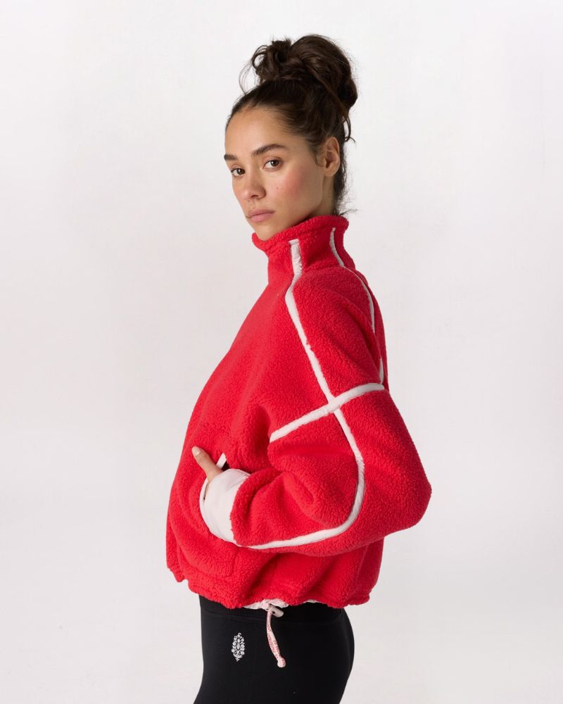 MOUNTAIN HIGH HALF ZIP JACKET, CANDY APPLE/PEARL