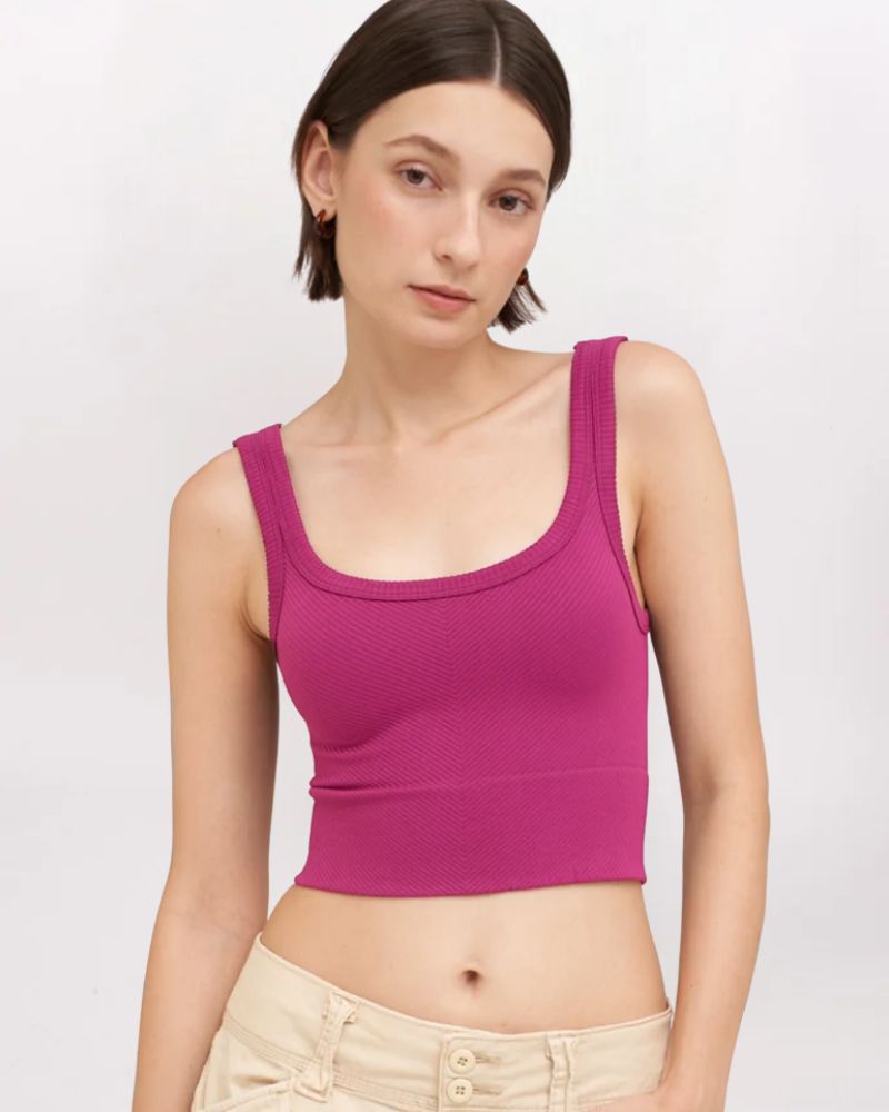 CHEVRON SCOOP NECK TANK, FESTIVAL