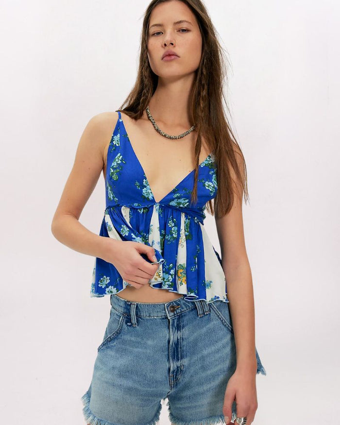 TILLIE TOP, BLUE COMBO