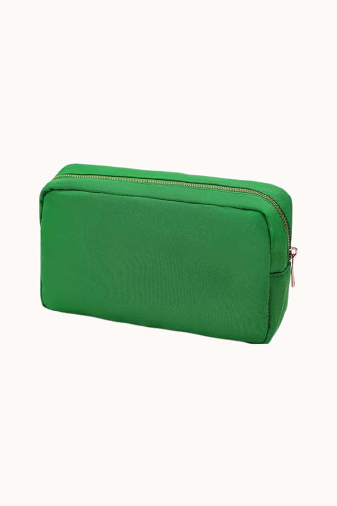 LARGE COSMETIC BAG 10X6, GREEN