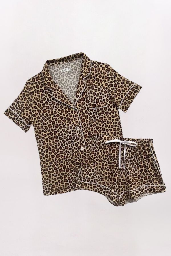LEOPARD TOP/SHORT LOUNGE SET