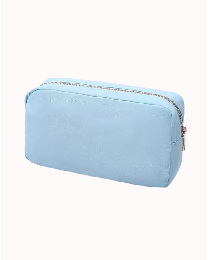 LARGE COSMETIC BAG 10X6, LIGHT BLUE