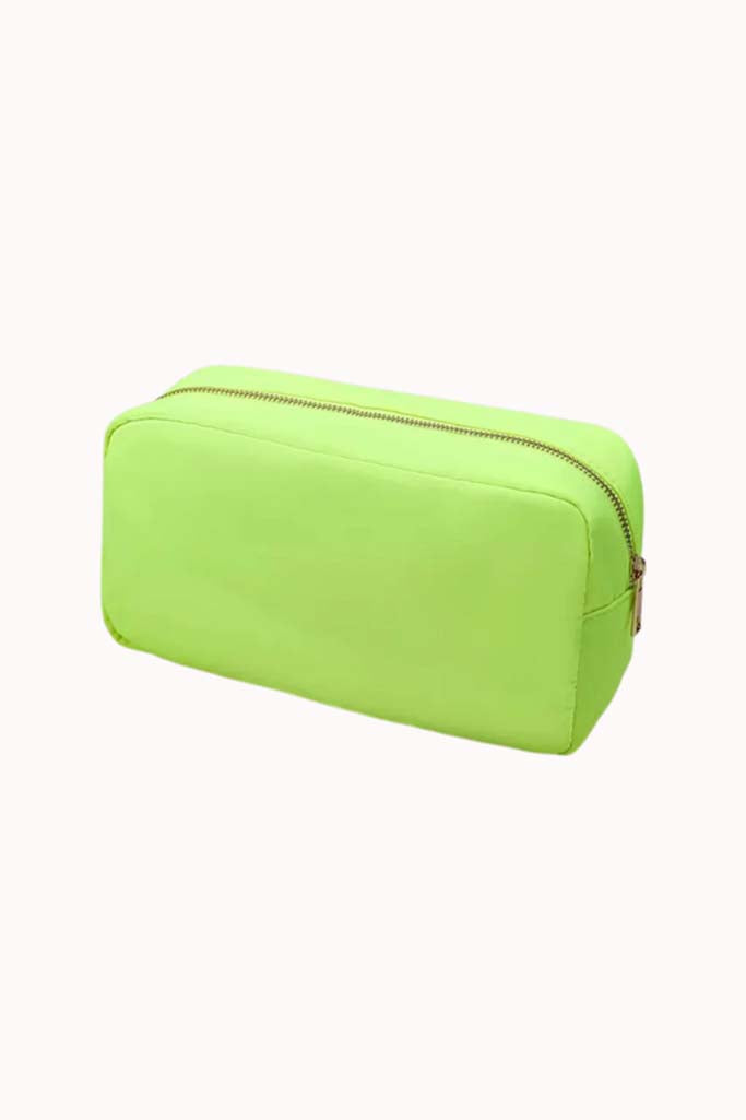 LARGE COSMETIC BAG 10X6, NEON LIME