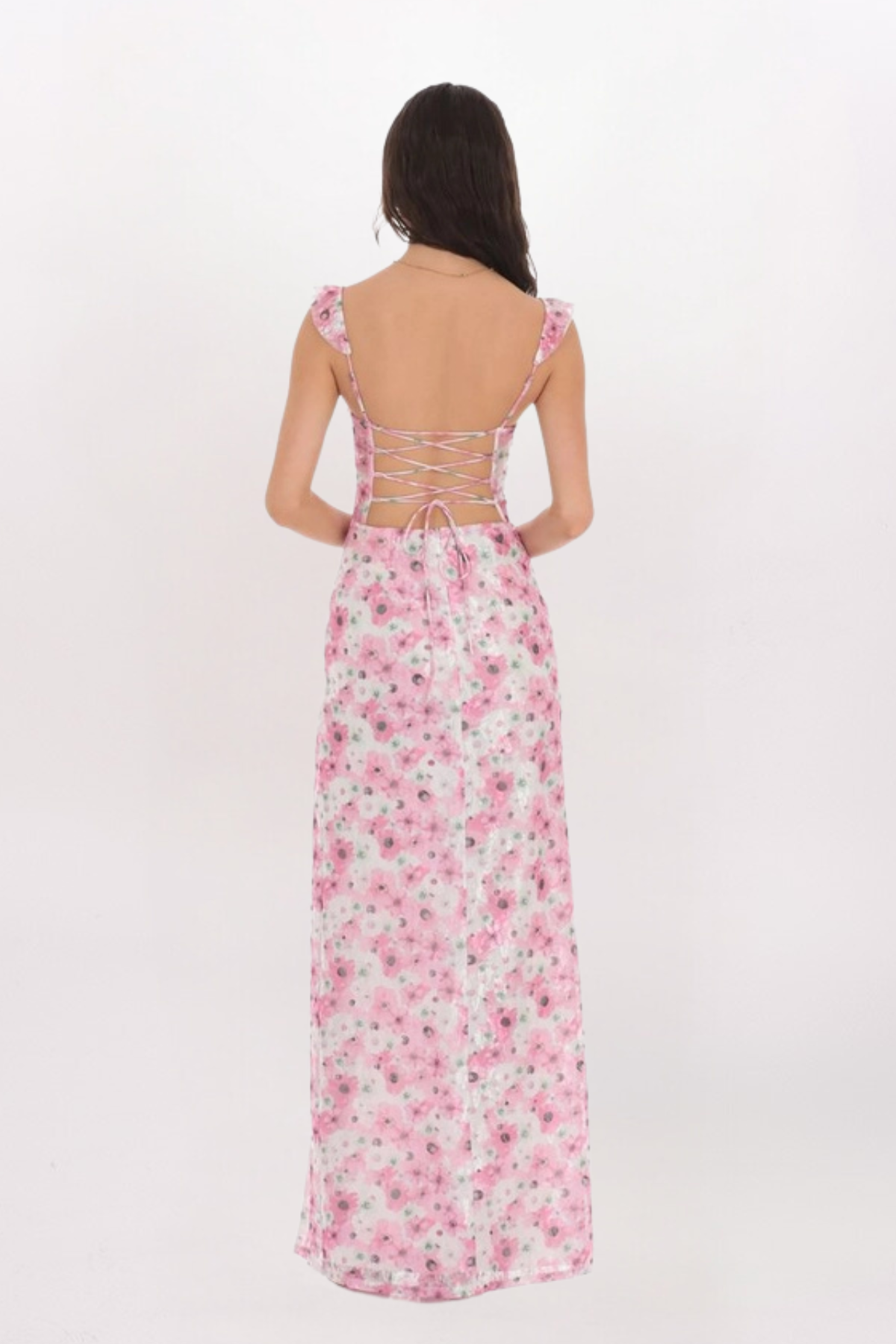 FLORAL LACE MAXI DRESS