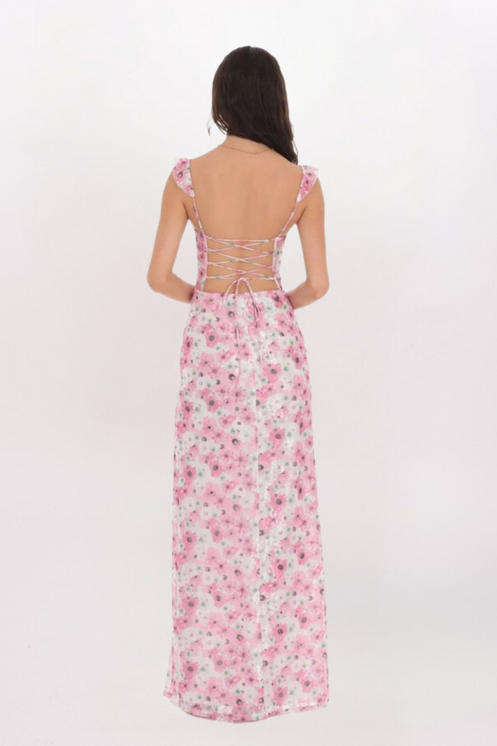 FLORAL LACE MAXI DRESS