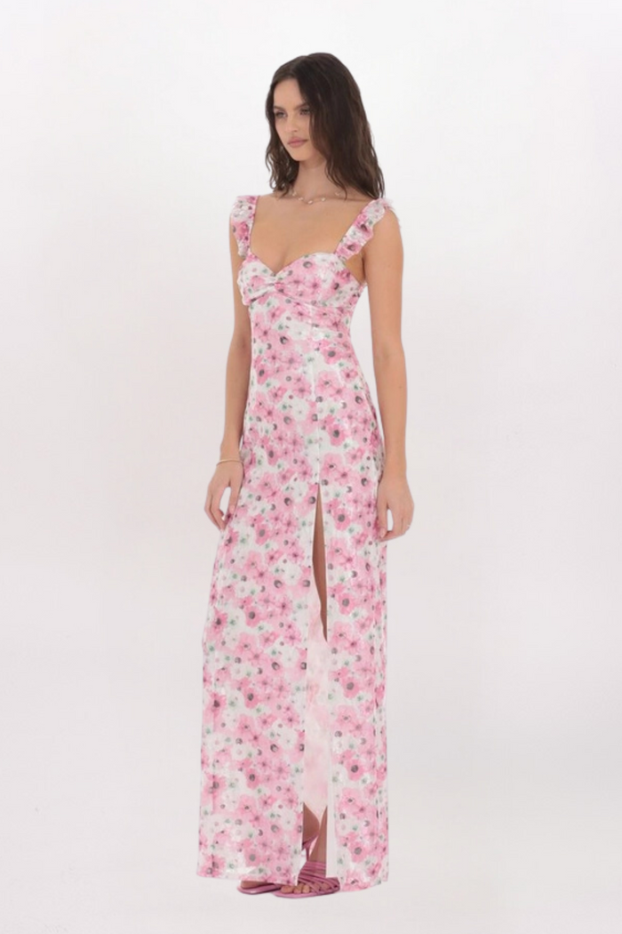 FLORAL LACE MAXI DRESS