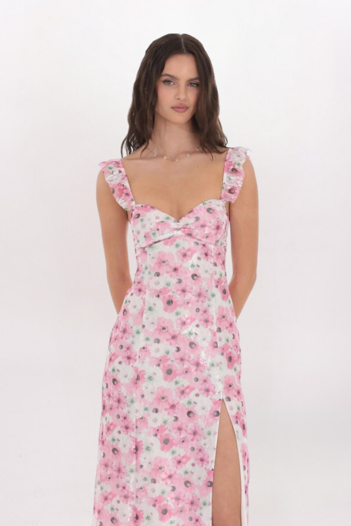 FLORAL LACE MAXI DRESS