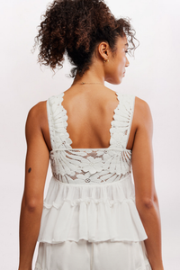 PETAL PARTY FLOUNCE TOP, TOFU