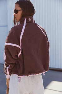 MOUNTAIN HIGH FULL ZIP JACKET, TRUFFLE/POWDER PINK