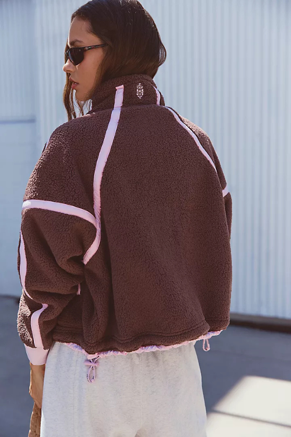 MOUNTAIN HIGH FULL ZIP JACKET, TRUFFLE/POWDER PINK