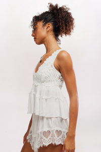 PETAL PARTY FLOUNCE TOP, TOFU