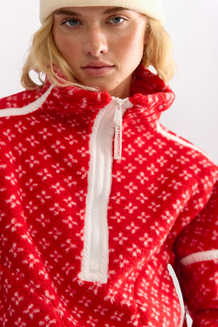 MOUNTAIN HIGH HALF ZIP JACKET, CANDY APPLE BIRDSEYE