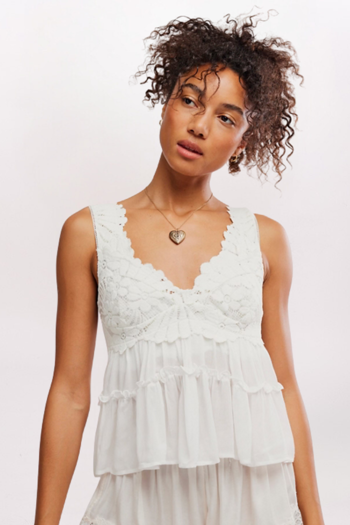 PETAL PARTY FLOUNCE TOP, TOFU