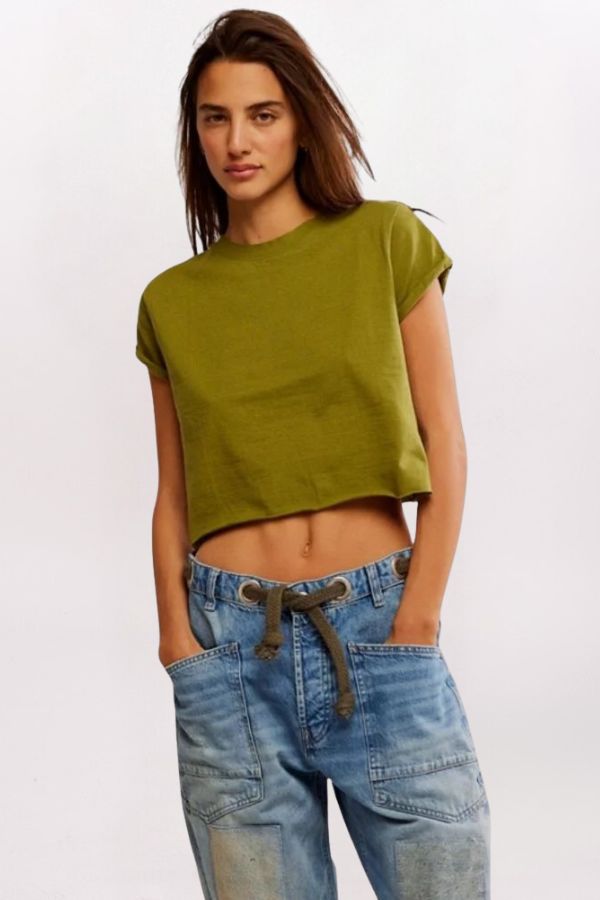 FREE PEOPLE THE PERFECT TEE, PEAT MOSS